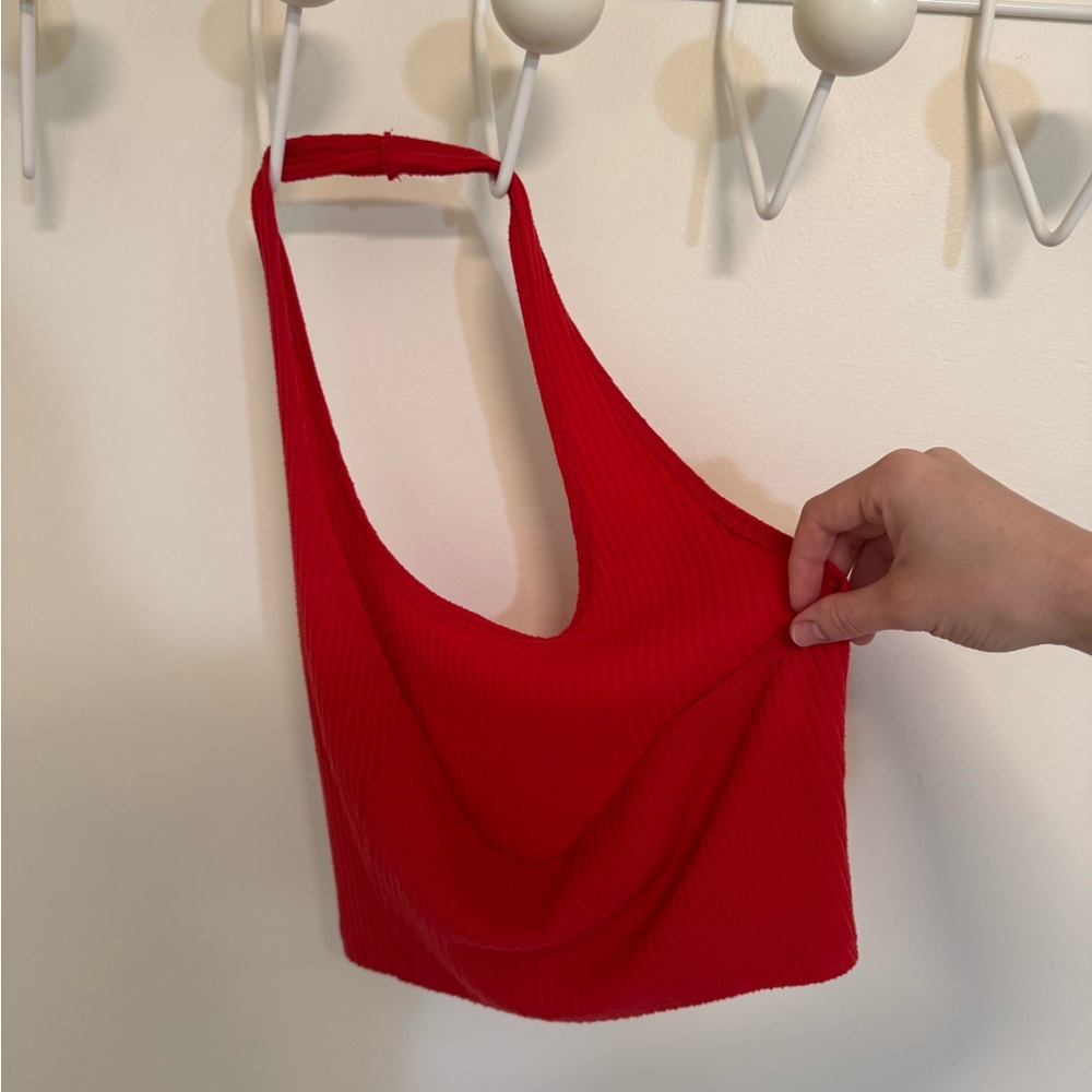 H&M Vibrant Red Ribbed Tank Top - Picture 2 of 2